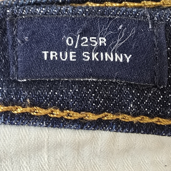 GAP True Skinny High Rise Jeans Women 25 Dark Wash Blue Stretch Denim Y2K Preppy - Picture 6 of 12